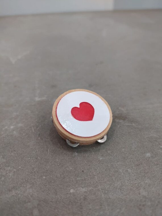 Broche Pandeireta Corazón vermello BACK2