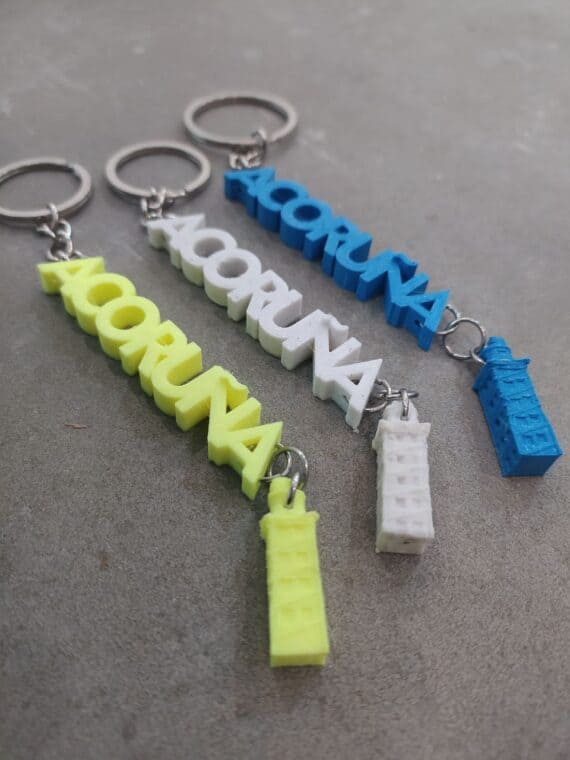 Llavero A Coruña con torre COLOURS